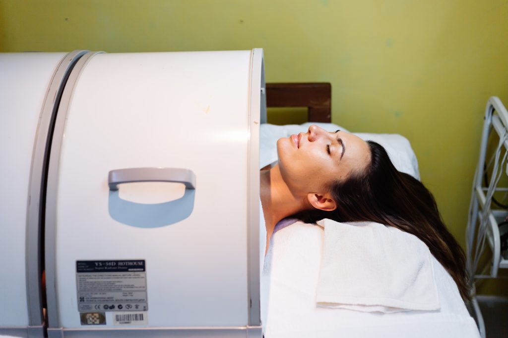 Rejuvenation treatment with facial spa machine